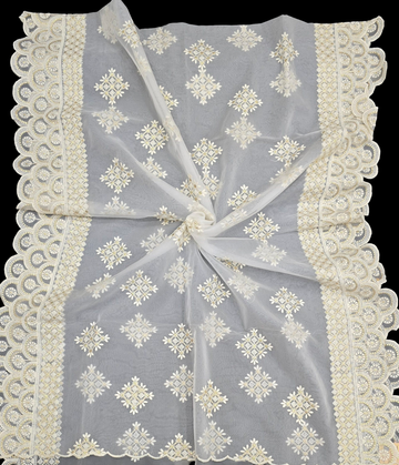 Dyeable Organza Lucknowi Dupatta – Elegant Chikankari-Inspired Embroidered Dupatta for Women | Ivaara