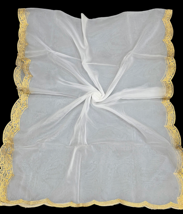 Organza Dupatta with Gold Border – Lightweight Dupatta for Women | Custom Dyeable | Ivaara