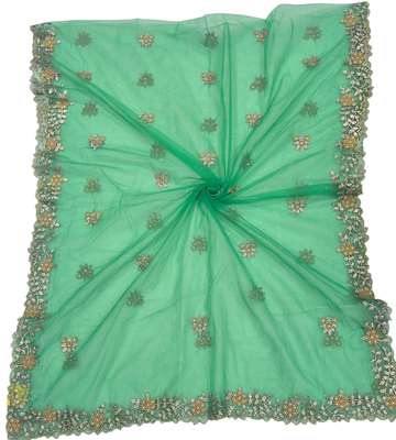 Net 4Side Cutwork Dupatta | IVAARA