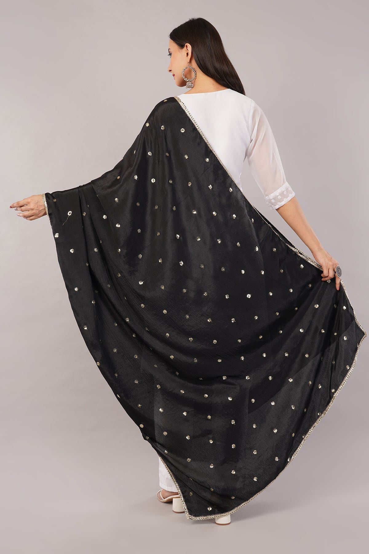 Ivaara Chinnon Butti Dupatta – Soft, Lightweight, Embroidered Dupatta for Women.