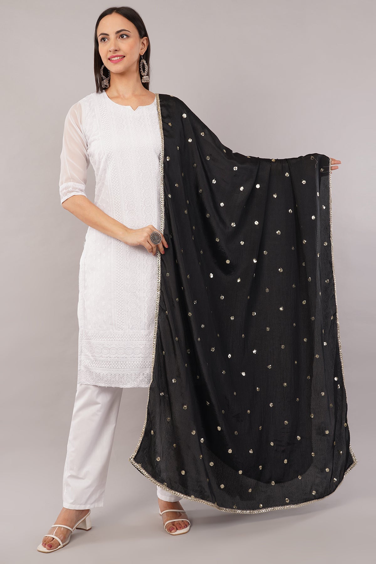 Ivaara Chinnon Butti Dupatta – Soft, Lightweight, Embroidered Dupatta for Women.