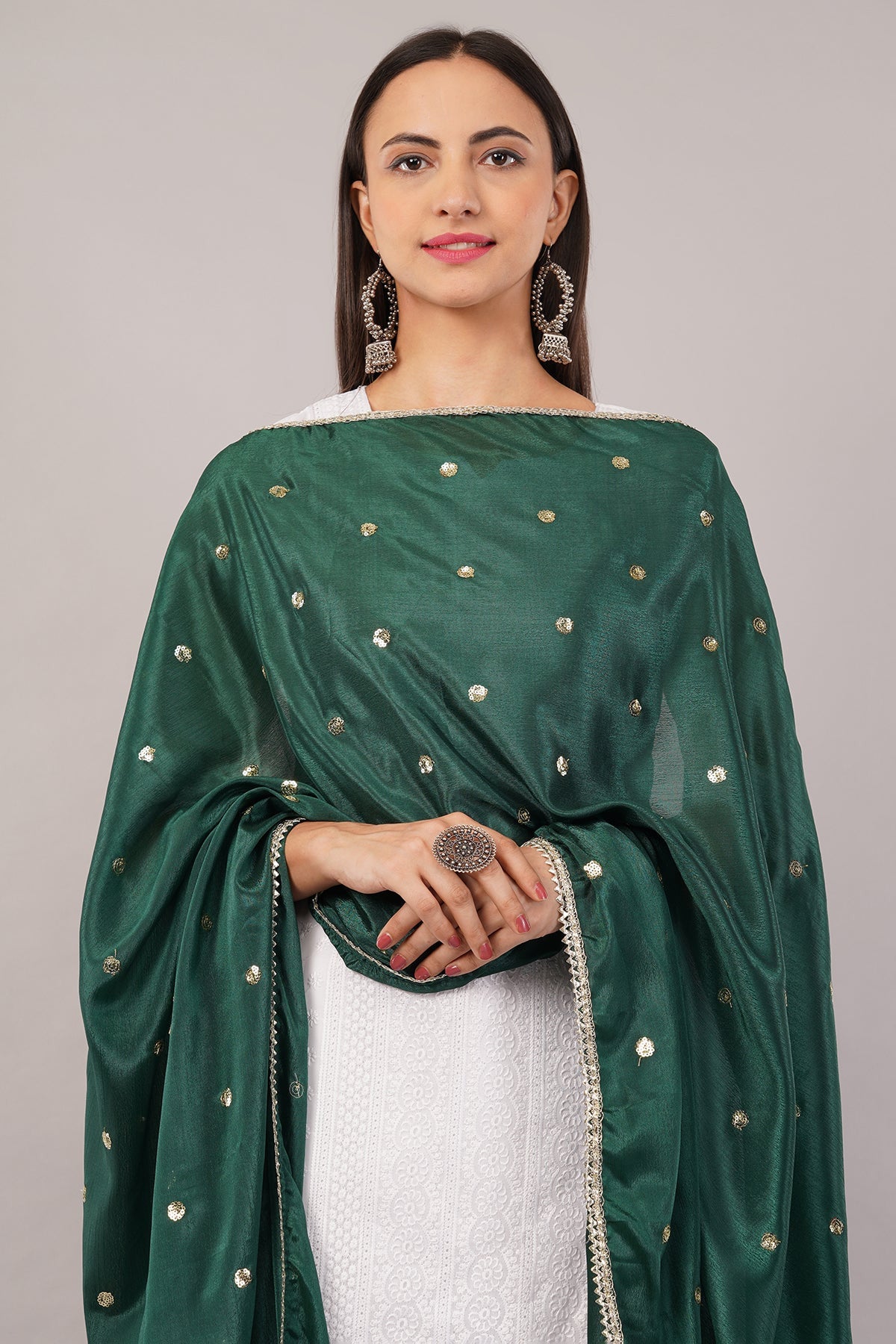 Ivaara Chinnon Butti Dupatta – Soft, Lightweight, Embroidered Dupatta for Women.