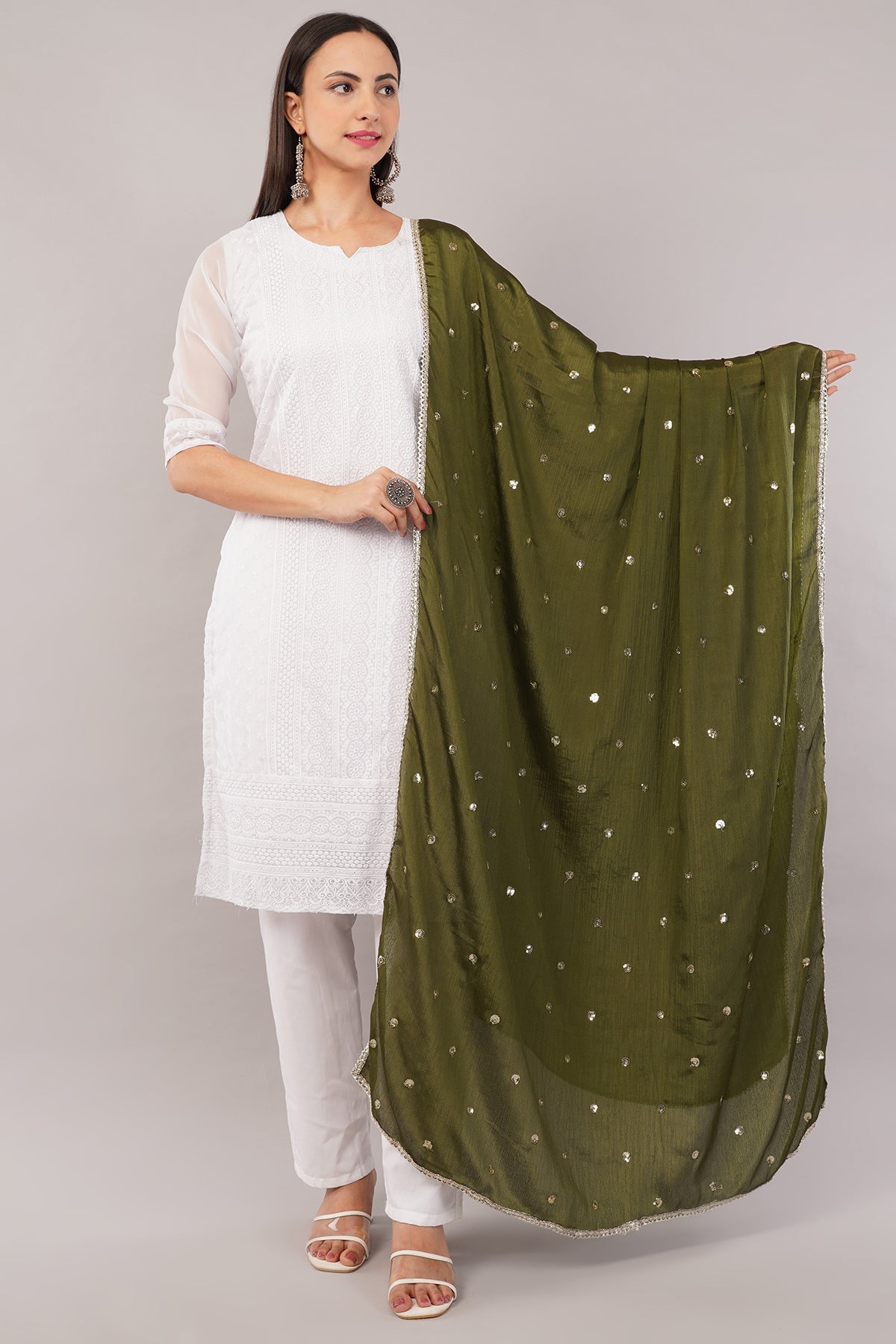 Ivaara Chinnon Butti Dupatta – Soft, Lightweight, Embroidered Dupatta for Women - IVAARA