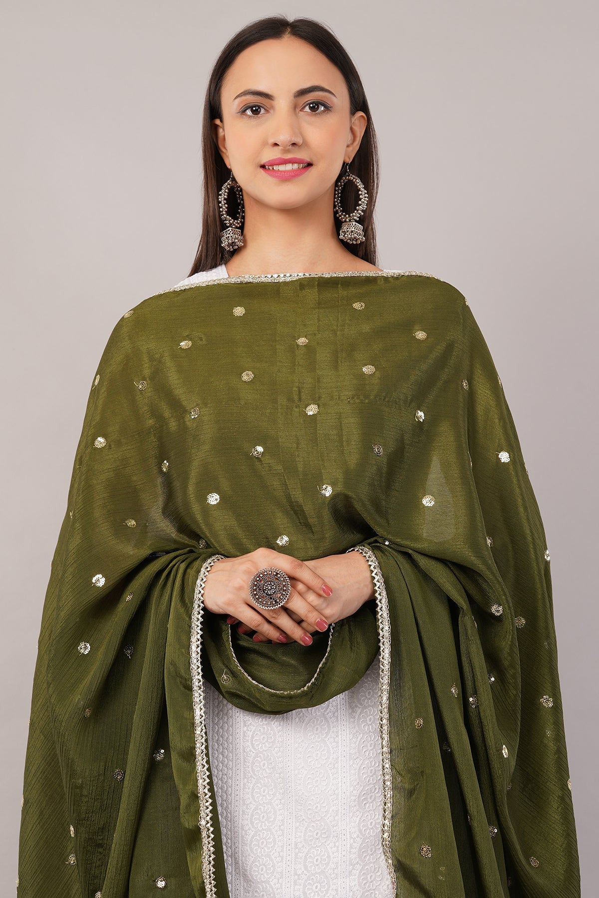Ivaara Chinnon Butti Dupatta – Soft, Lightweight, Embroidered Dupatta for Women - IVAARA