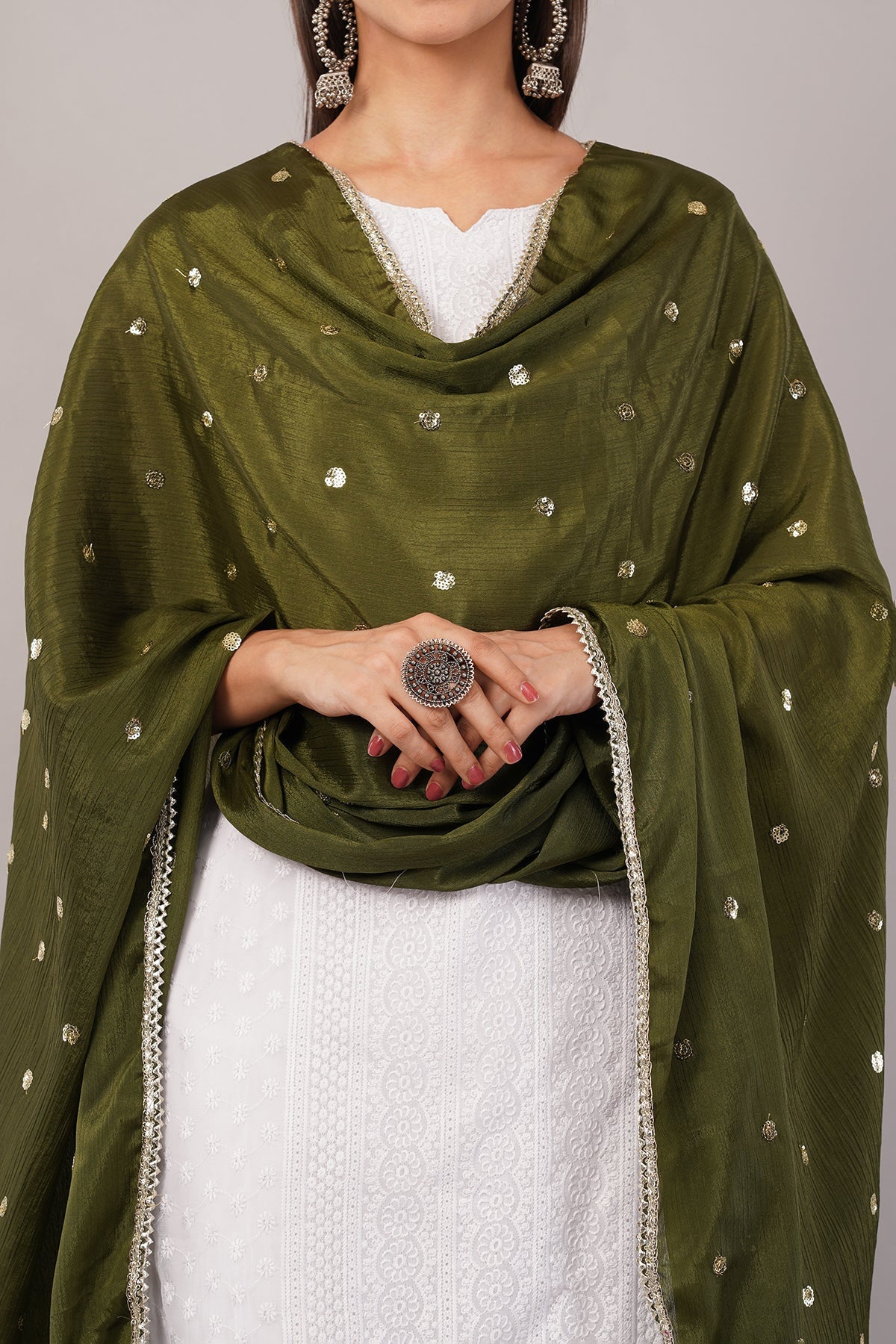 Ivaara Chinnon Butti Dupatta – Soft, Lightweight, Embroidered Dupatta for Women - IVAARA
