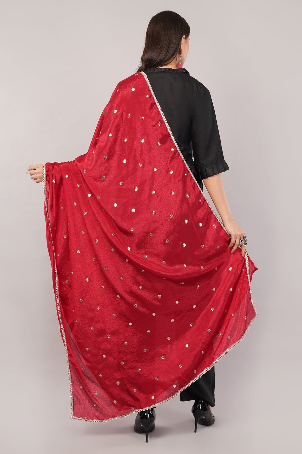 Ivaara Chinnon Butti Dupatta – Soft, Lightweight, Embroidered Dupatta for Women.