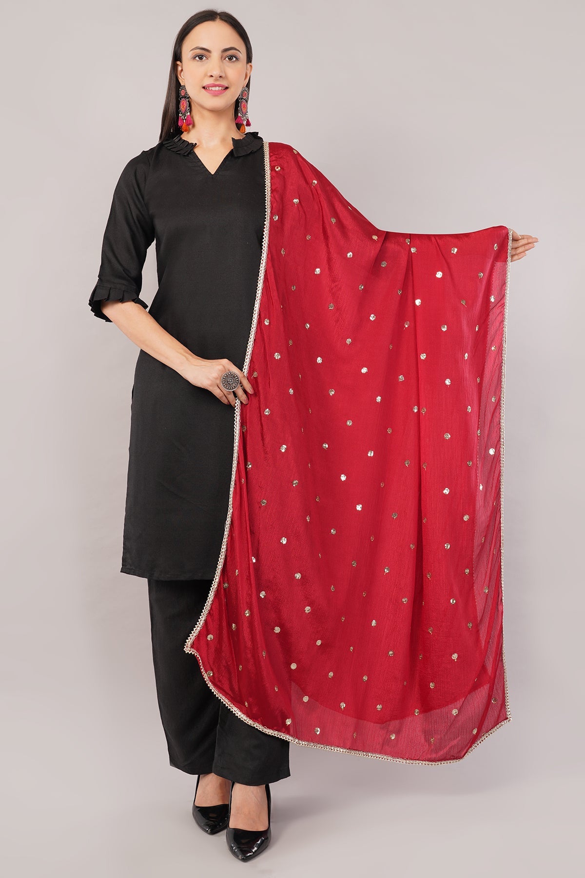 Ivaara Chinnon Butti Dupatta – Soft, Lightweight, Embroidered Dupatta for Women.