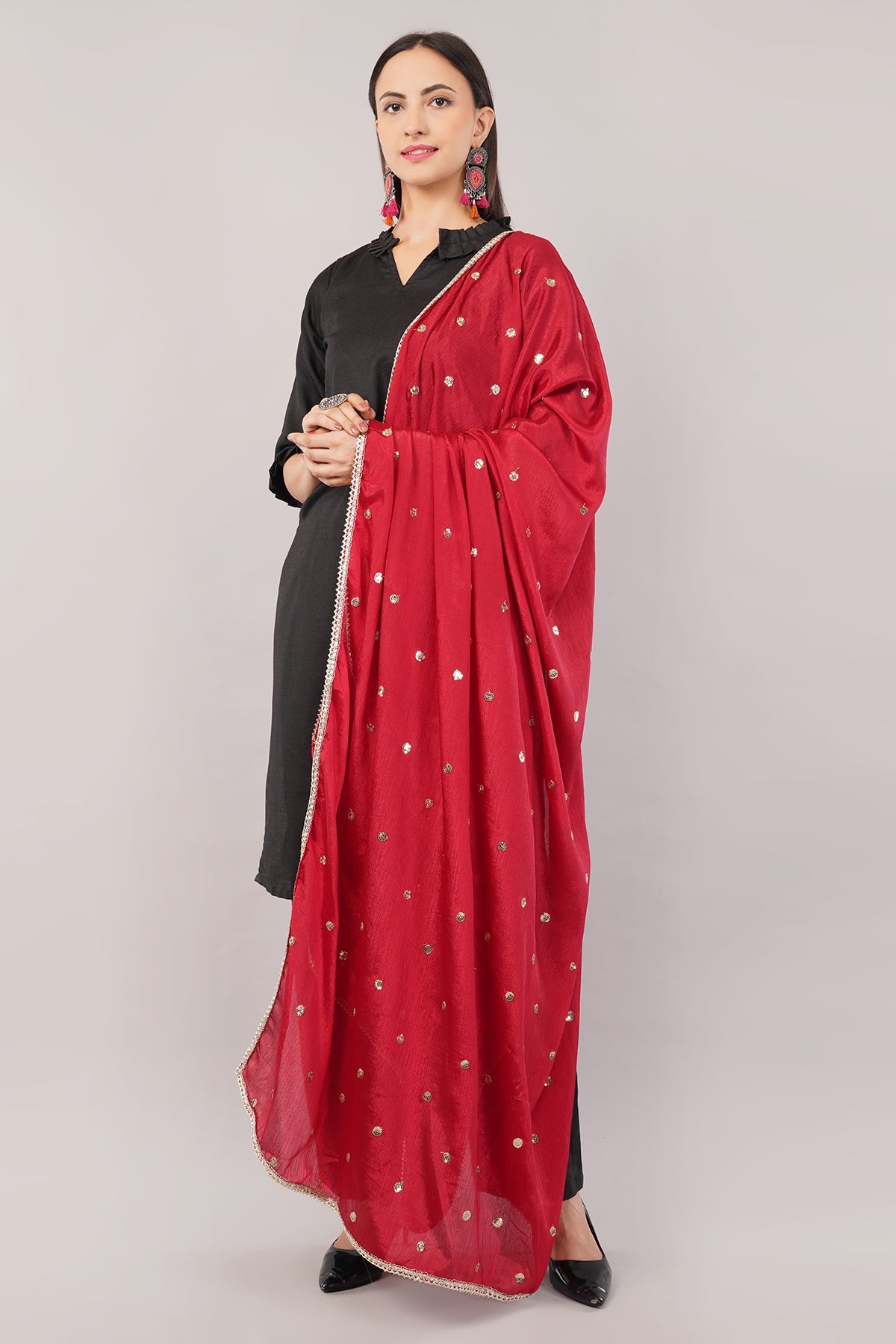 Ivaara Chinnon Butti Dupatta – Soft, Lightweight, Embroidered Dupatta for Women.