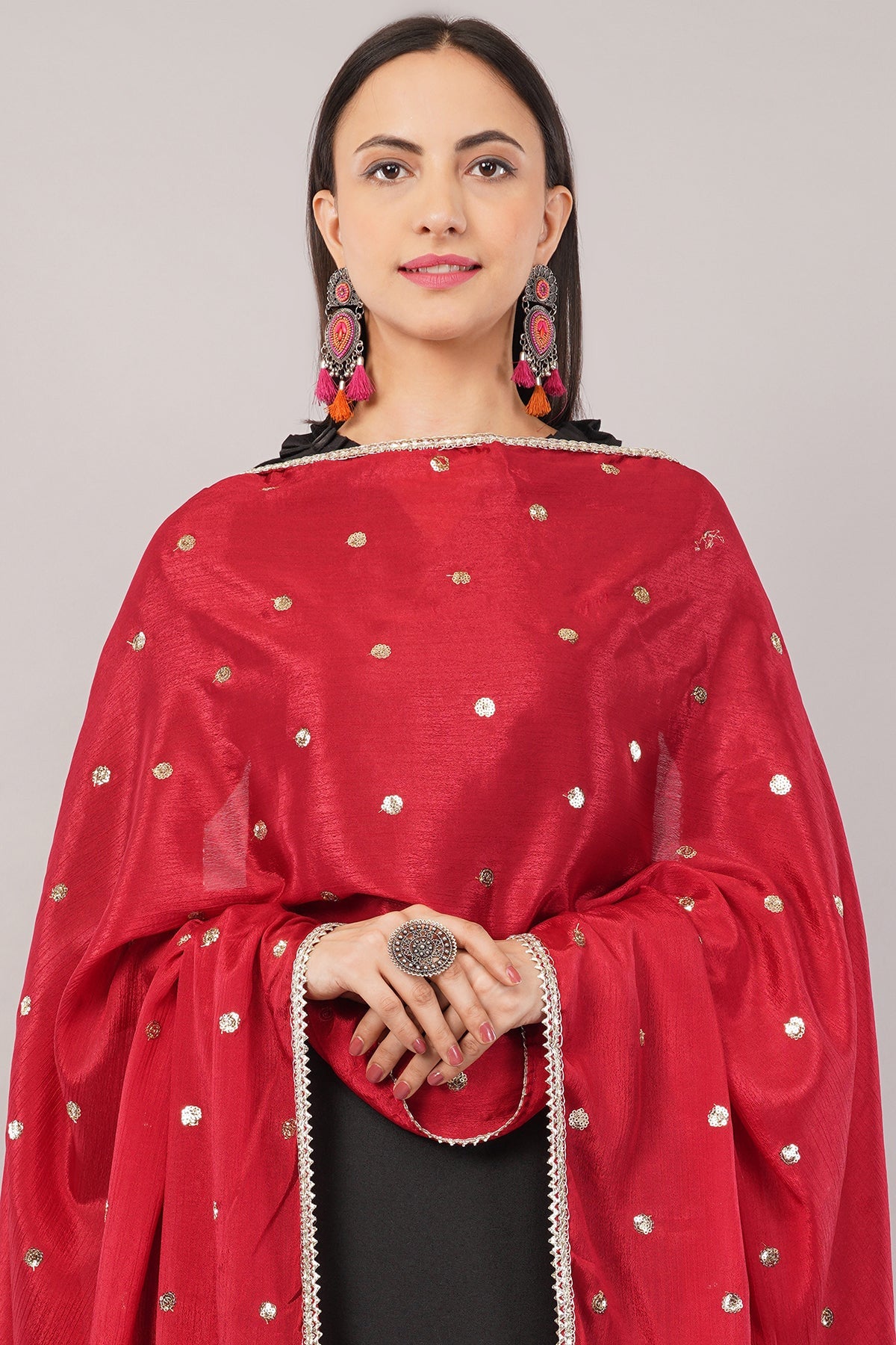 Ivaara Chinnon Butti Dupatta – Soft, Lightweight, Embroidered Dupatta for Women.