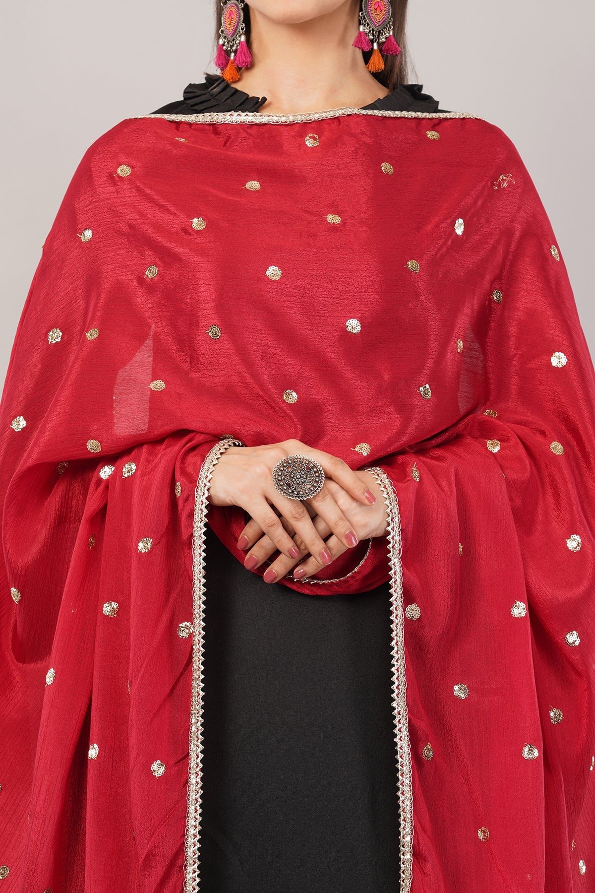 Ivaara Chinnon Butti Dupatta – Soft, Lightweight, Embroidered Dupatta for Women.