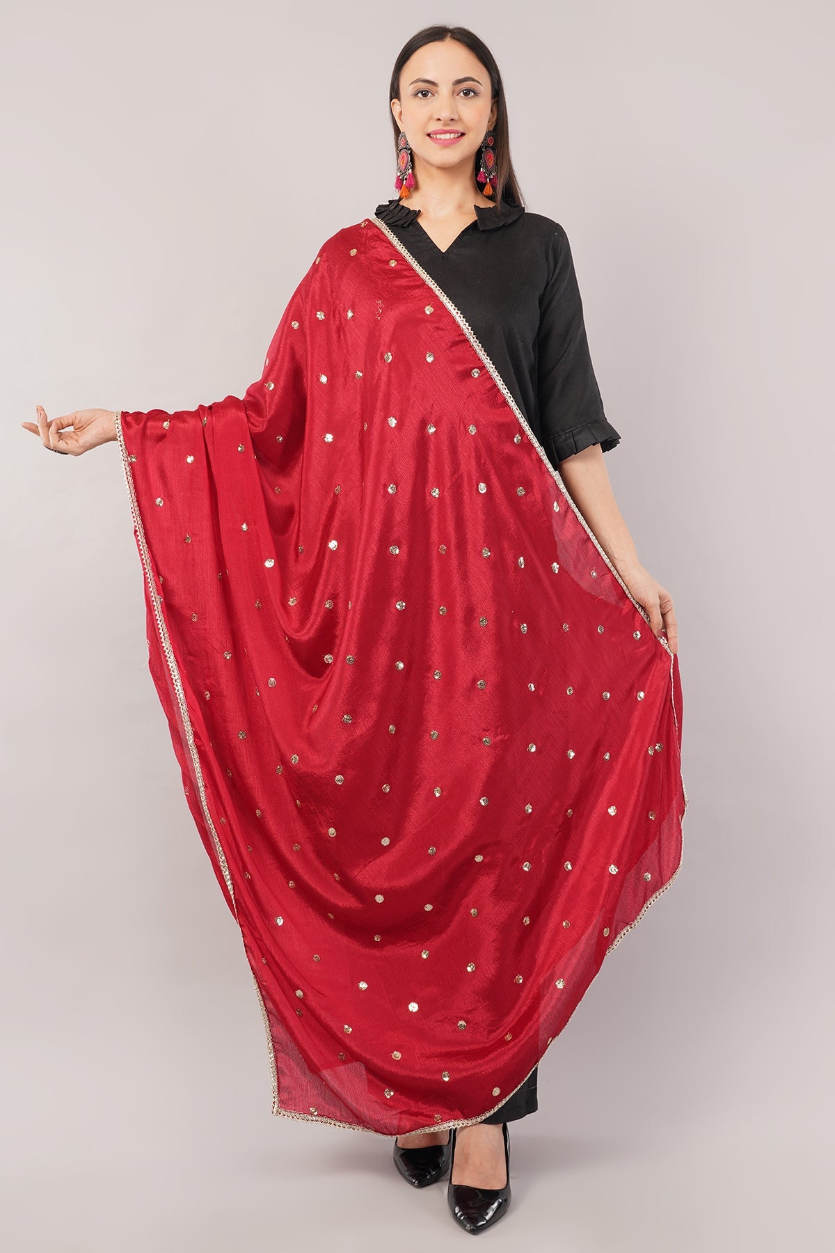 Ivaara Chinnon Butti Dupatta – Soft, Lightweight, Embroidered Dupatta for Women.