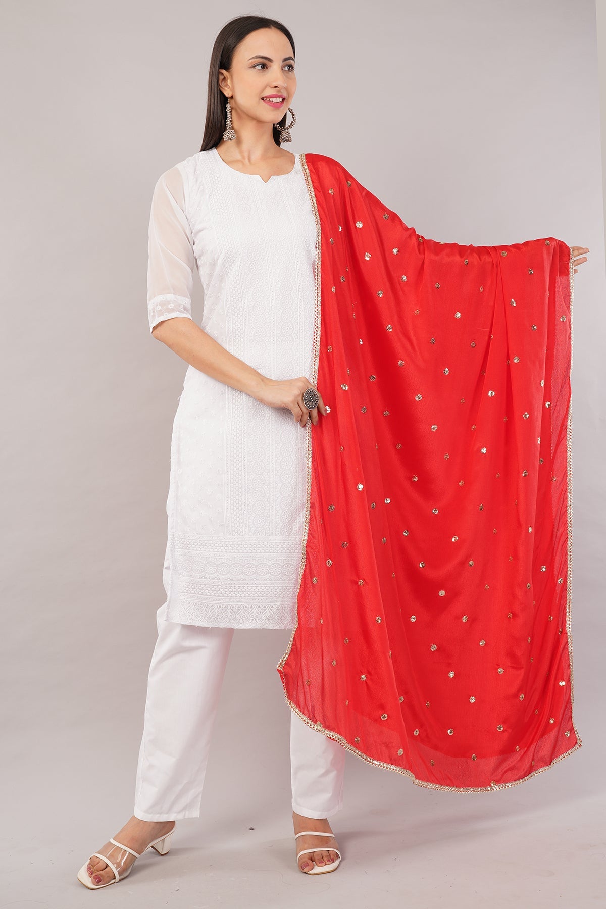 Ivaara Chinnon Butti Dupatta – Soft, Lightweight, Embroidered Dupatta for Women - IVAARA