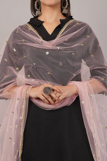 Ivaara Net Sequins Butti Dupatta (NBD2) – Lightweight Embroidered Dupatta for Women | Festive & Party Wear.