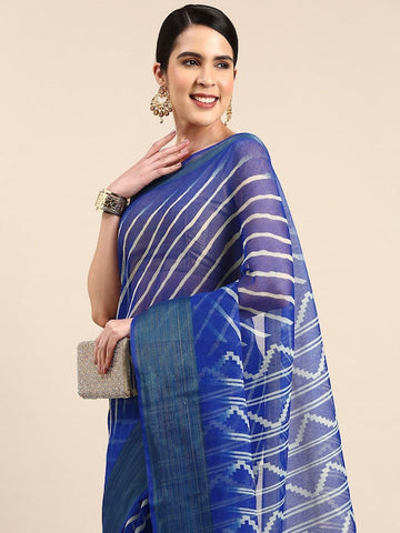 Zarina Leheriya Blue Cotton Saree | Ivaara's Gifting Collection.