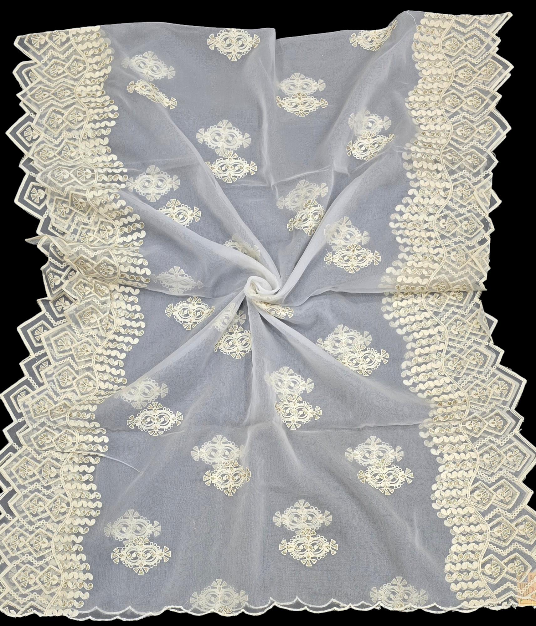 Dyeable Organza Lucknowi Dupatta – Elegant Chikankari-Inspired Embroidered Dupatta for Women | Ivaara
