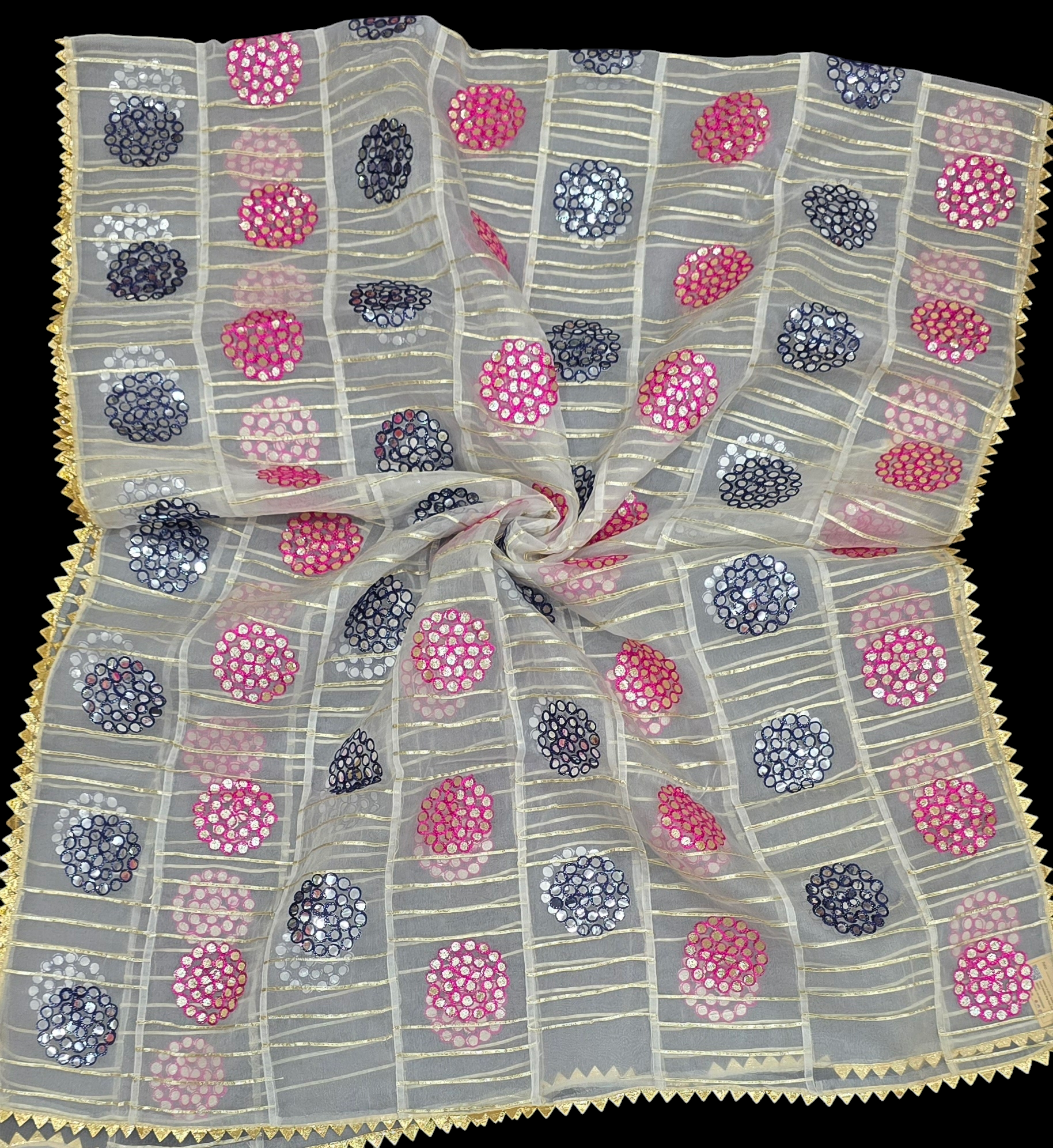 Dyeable Organza Handwork Dupatta | Dupatta for Women | IVAARA
