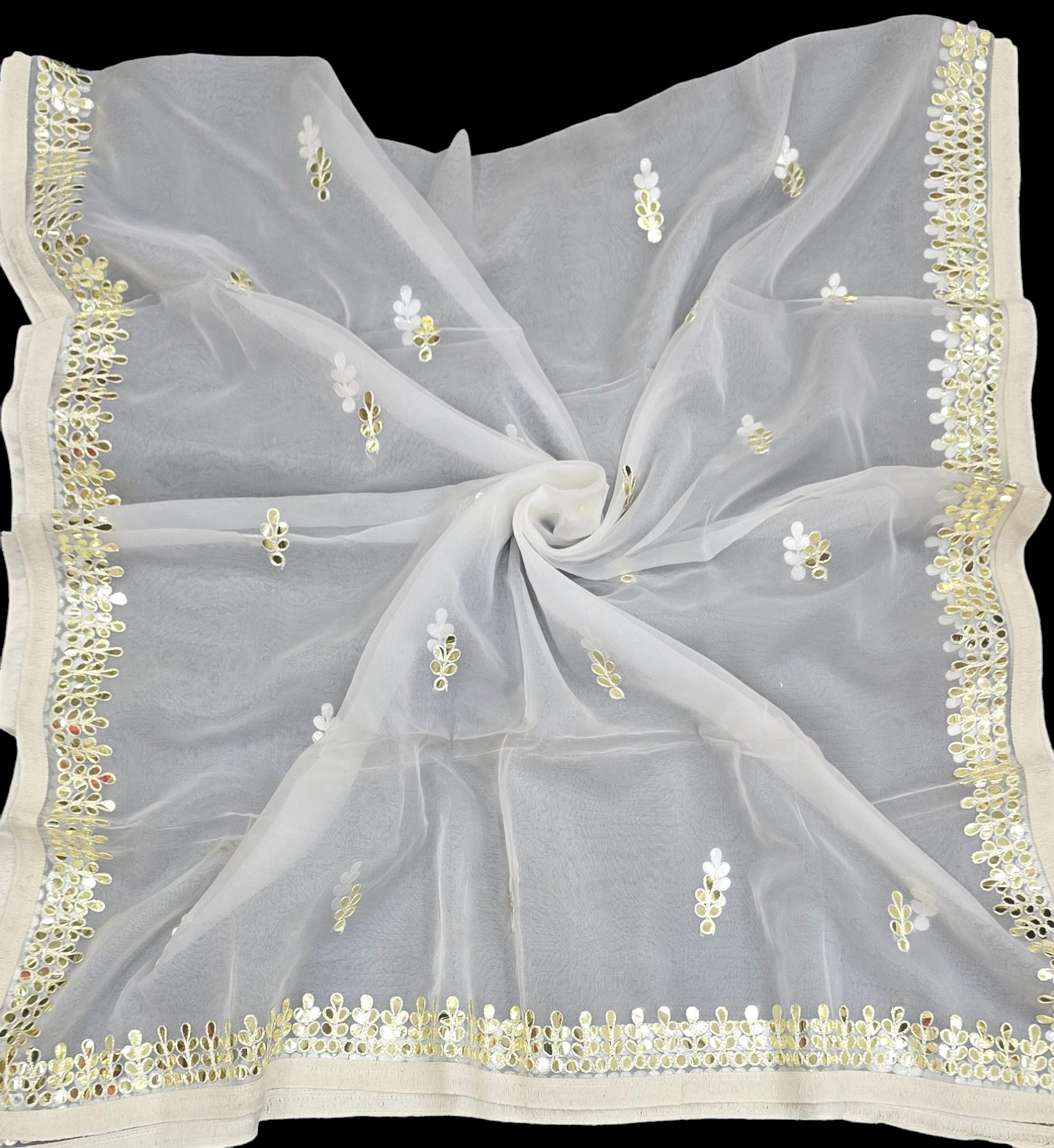 Dyeable Organza Handwork Dupatta | Dupatta for Women | IVAARA