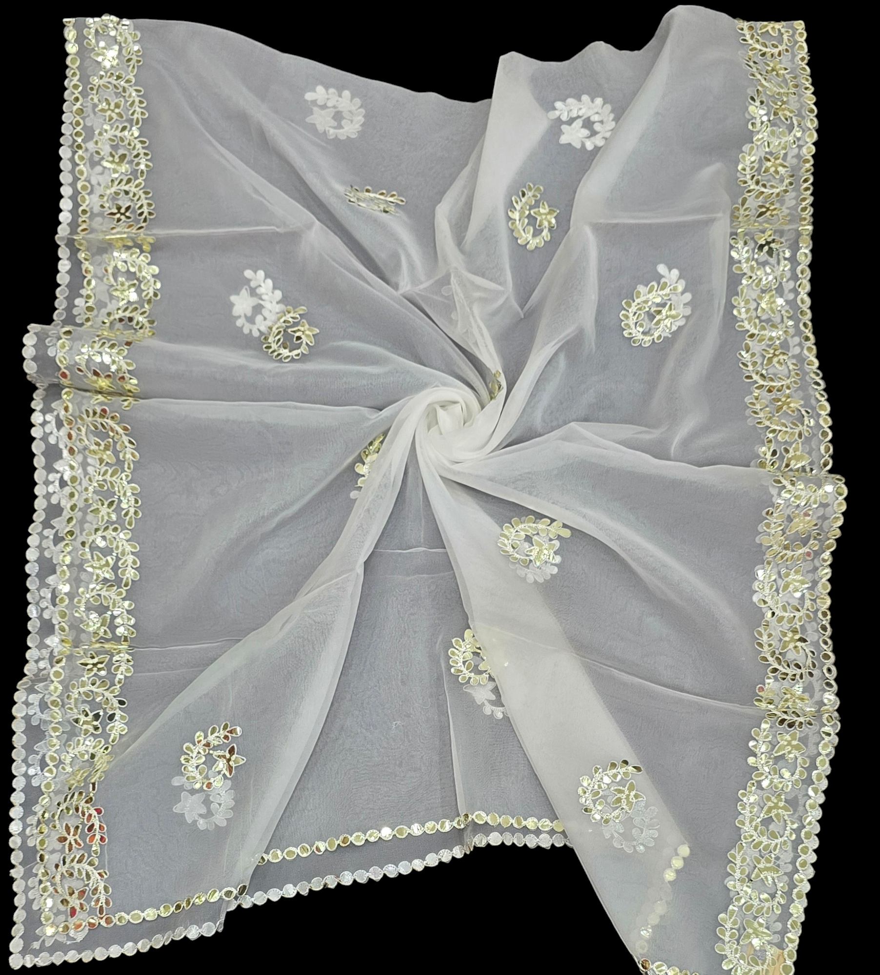 Dyeable Organza Handwork Dupatta | Dupatta for Women | IVAARA