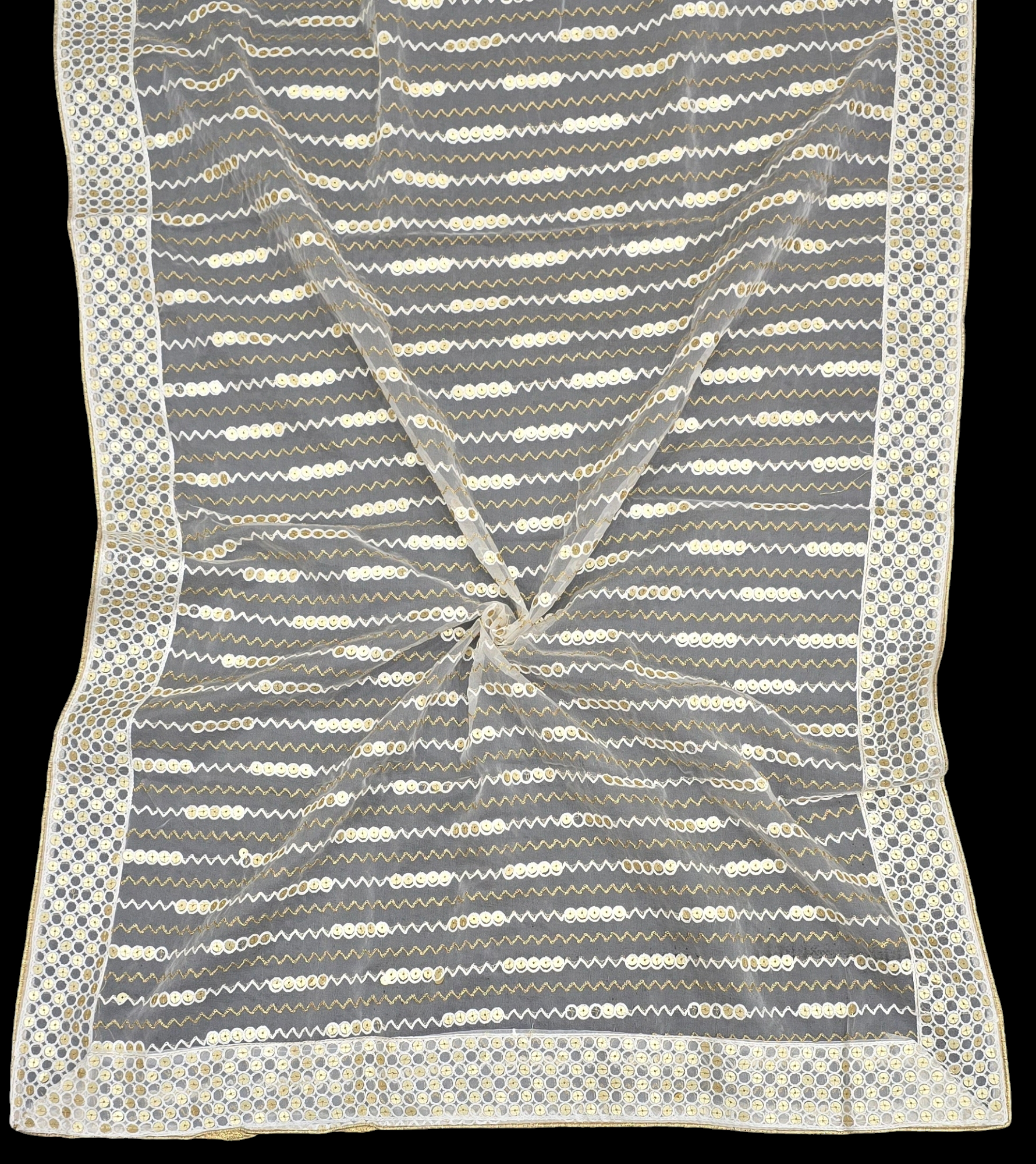 Organza Dupatta – Trending Sequins with Luxe 4-Side Border | Ideal for Custom Occasion Styling | IVAARA