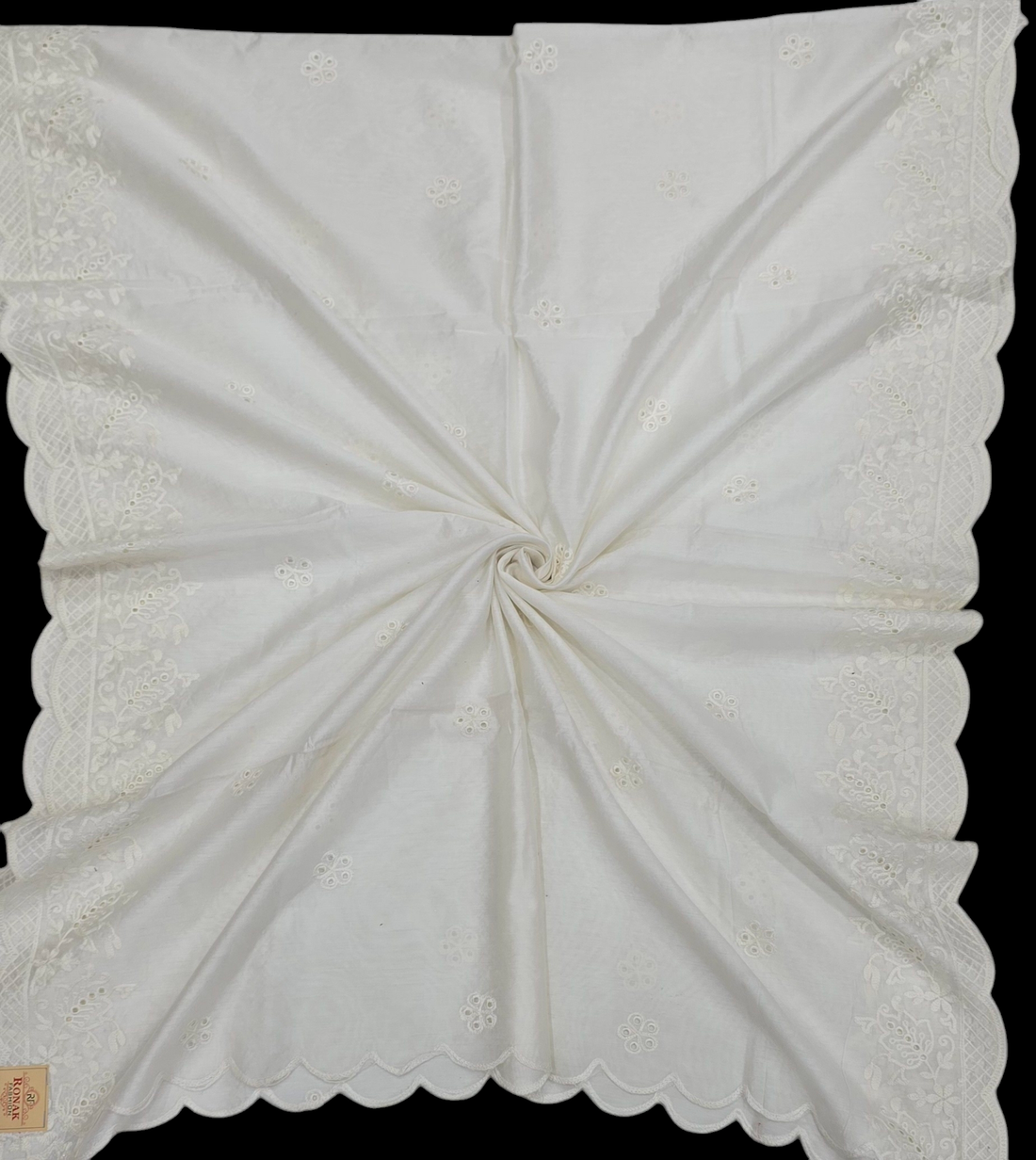 IVAARA Chanderi – Dyeable Cutwork Dupatta with Delicate Detailing