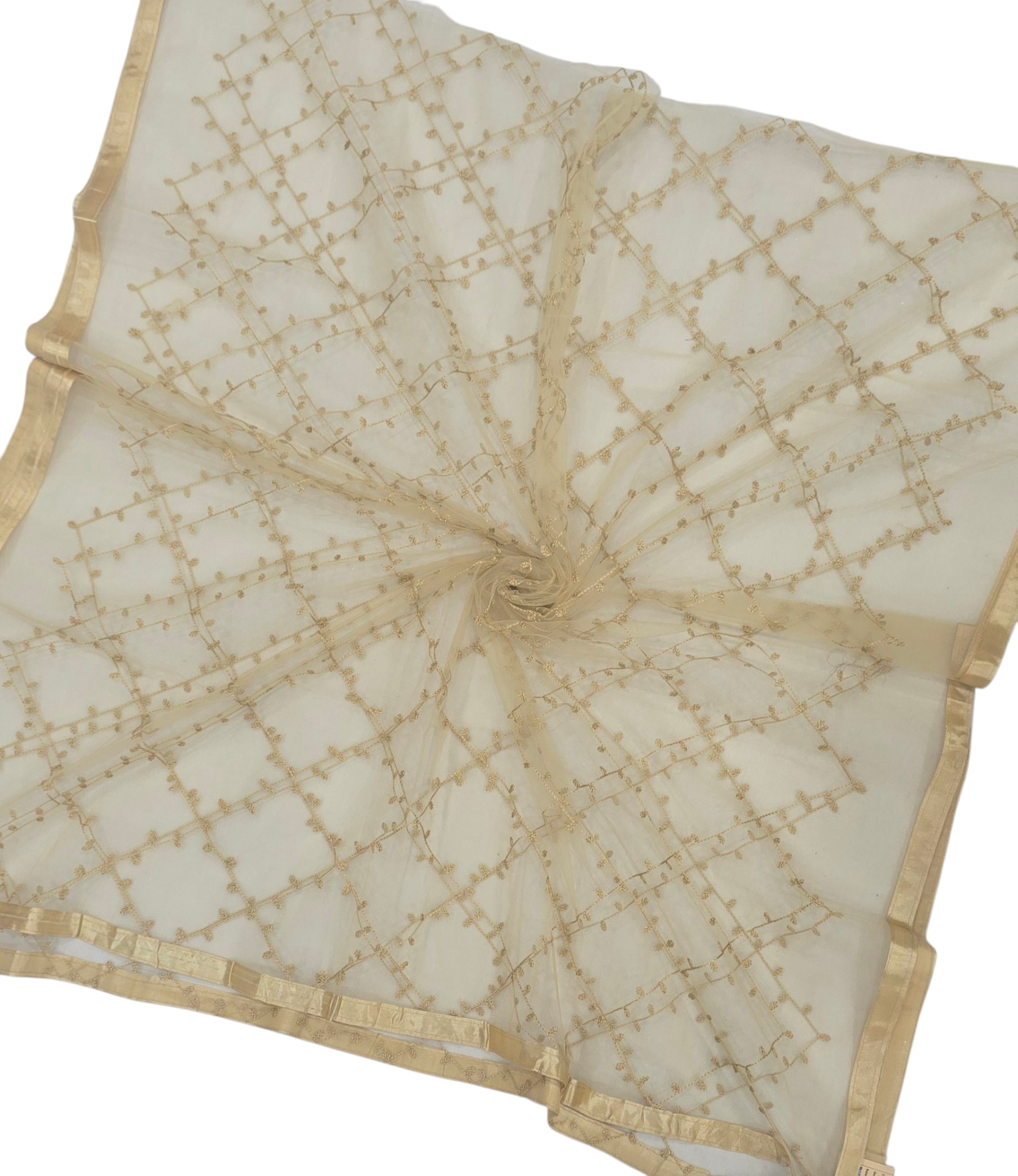 Net Chiku Dupatta | Golden Dupatta | IVAARA