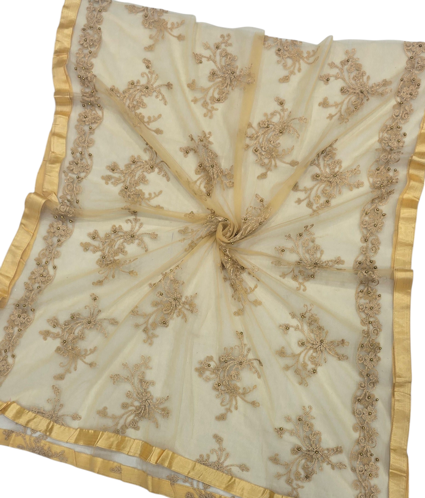 Net Chiku Dupatta | Golden Dupatta | IVAARA
