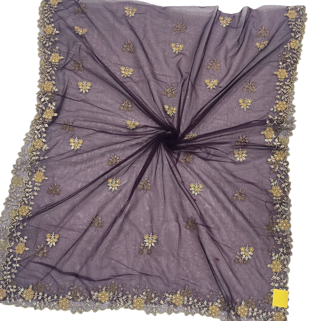 Net 4Side Cutwork Dupatta | IVAARA