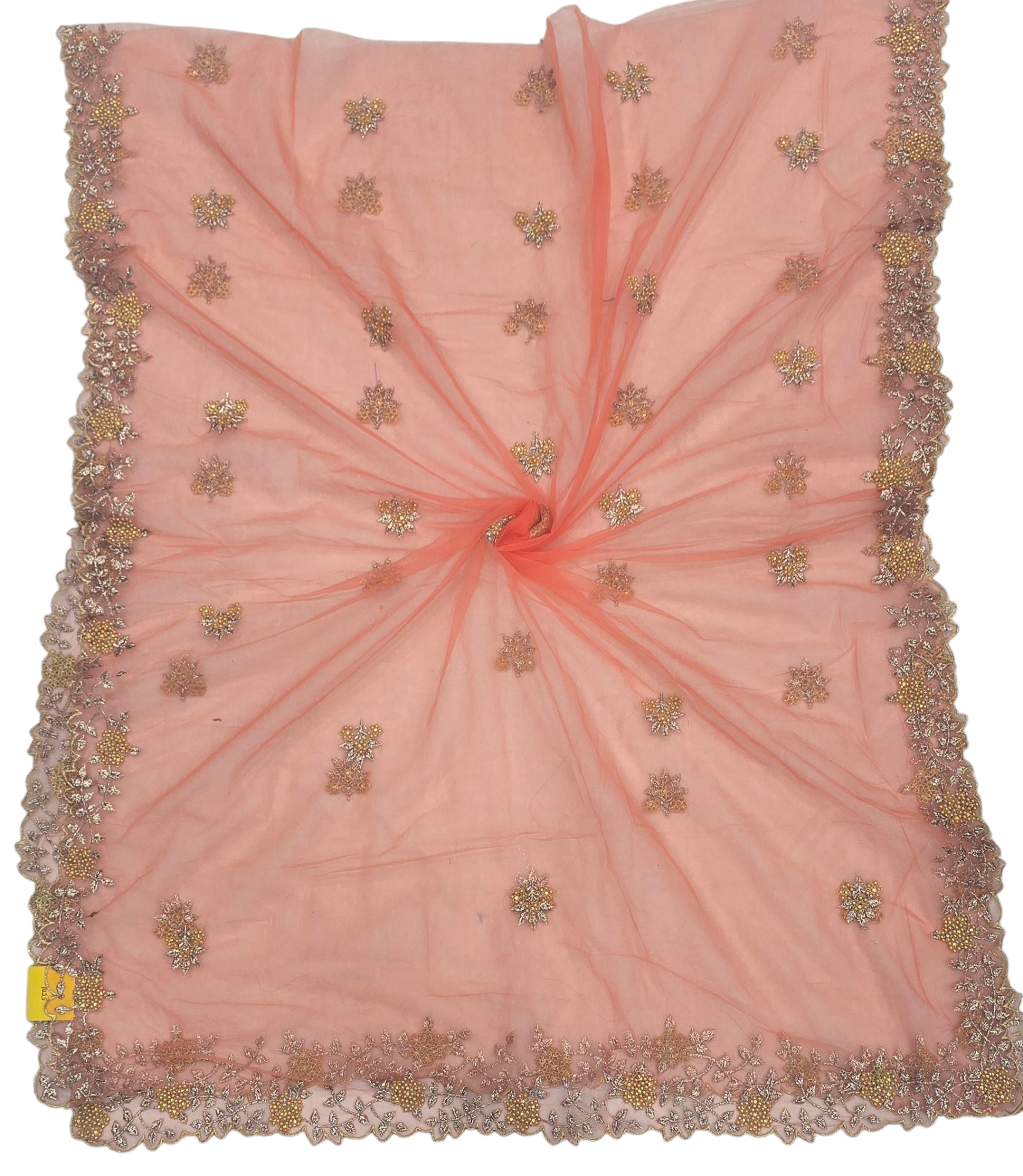 Net 4Side Cutwork Dupatta | IVAARA