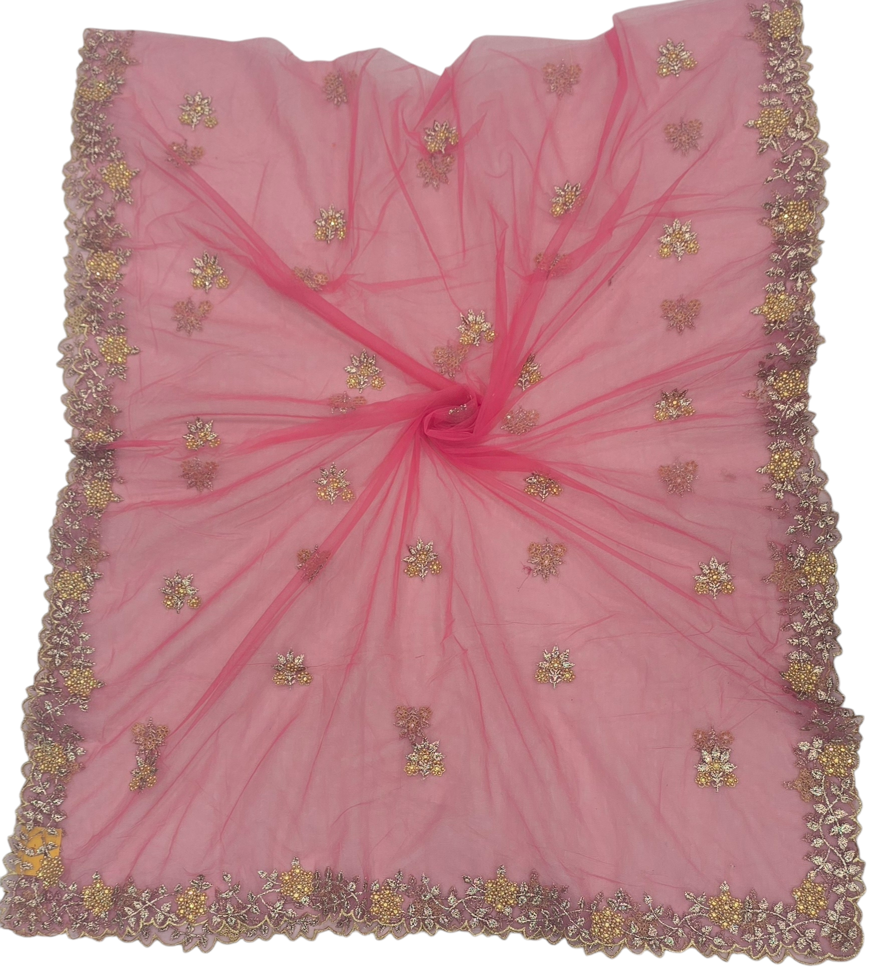 Net 4Side Cutwork Dupatta | IVAARA