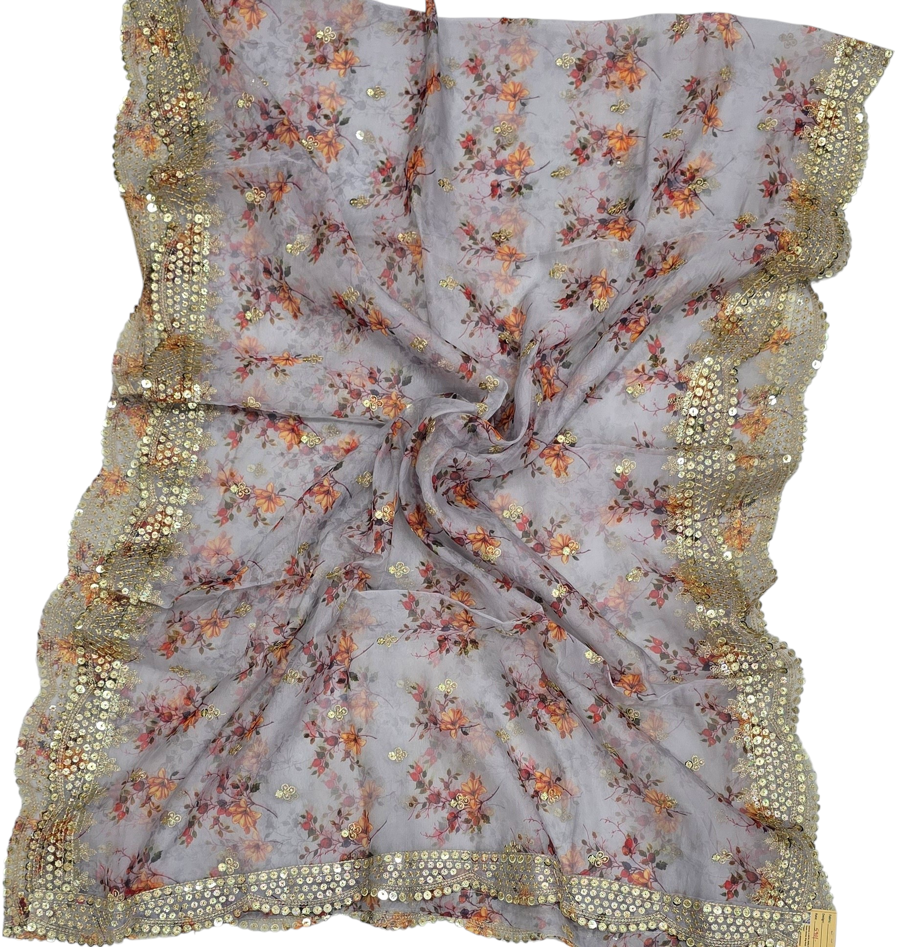 Orgenza Digital Cutwork Dupatta 4-Side - Ivaara