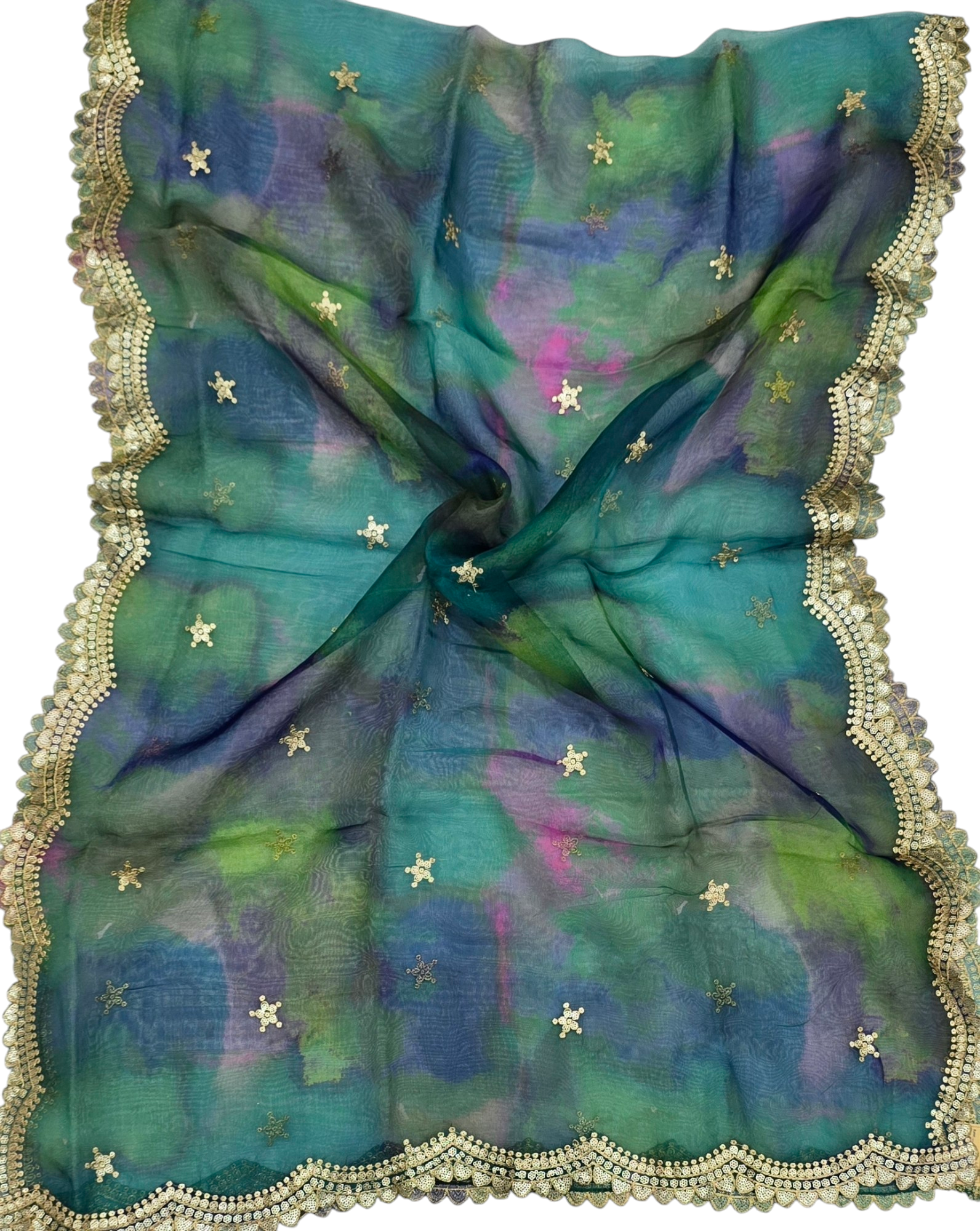 Orgenza Digital Cutwork Dupatta 4-Side - Ivaara