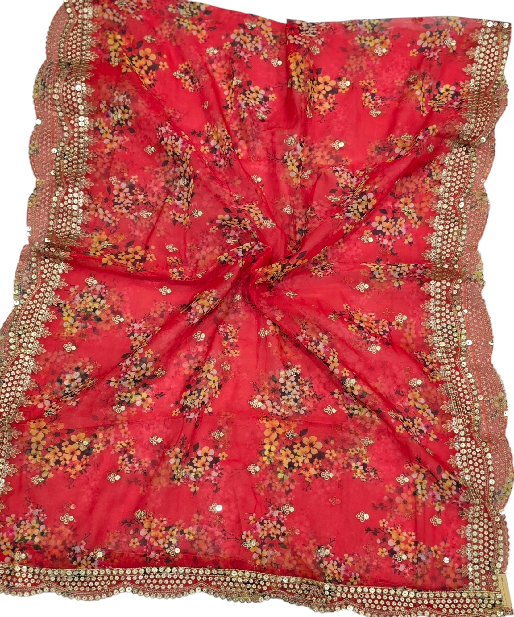 Orgenza Digital Cutwork Dupatta 4-Side - Ivaara