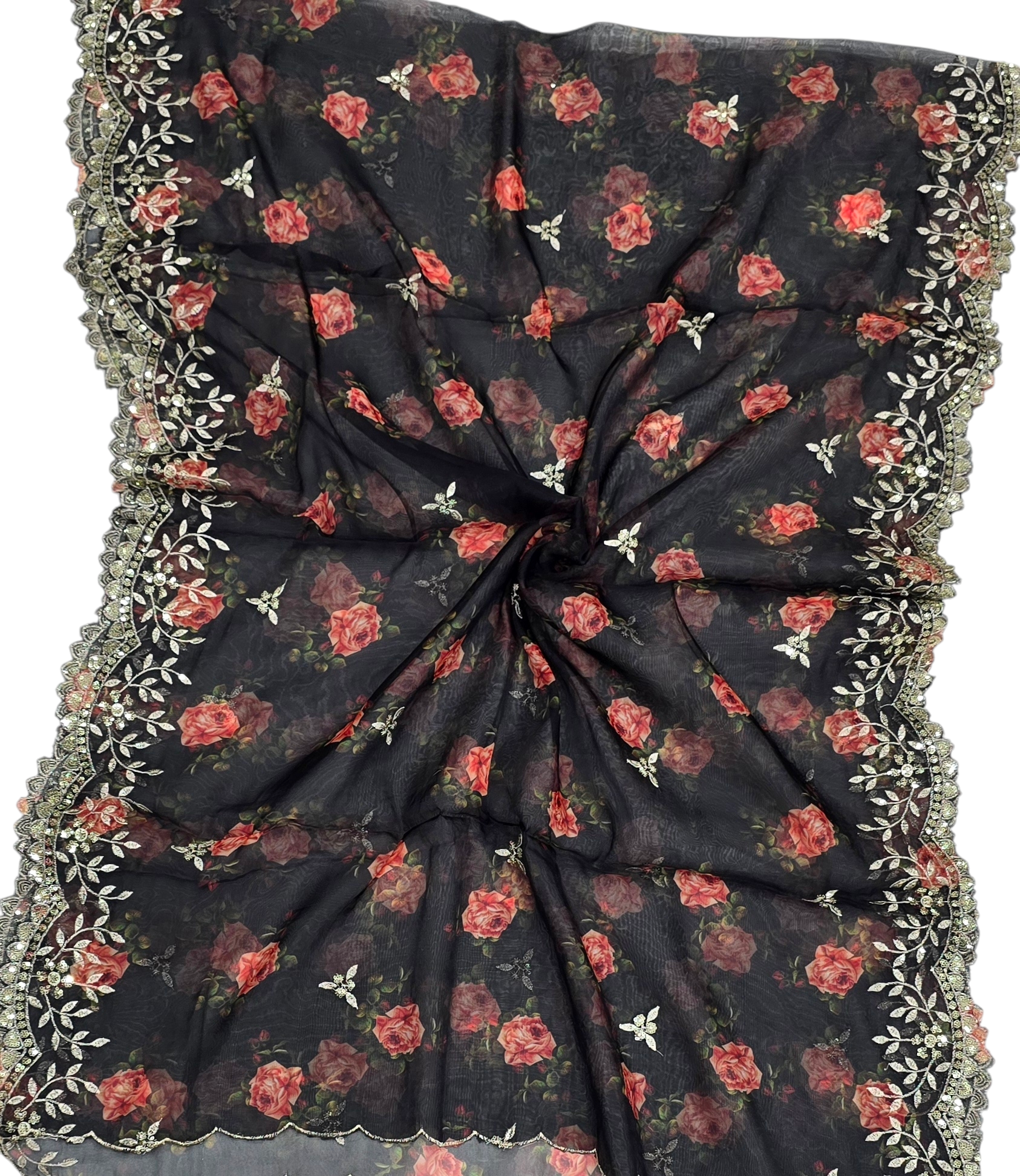 Orgenza Digital Cutwork Designer Dupatta - Ivaara