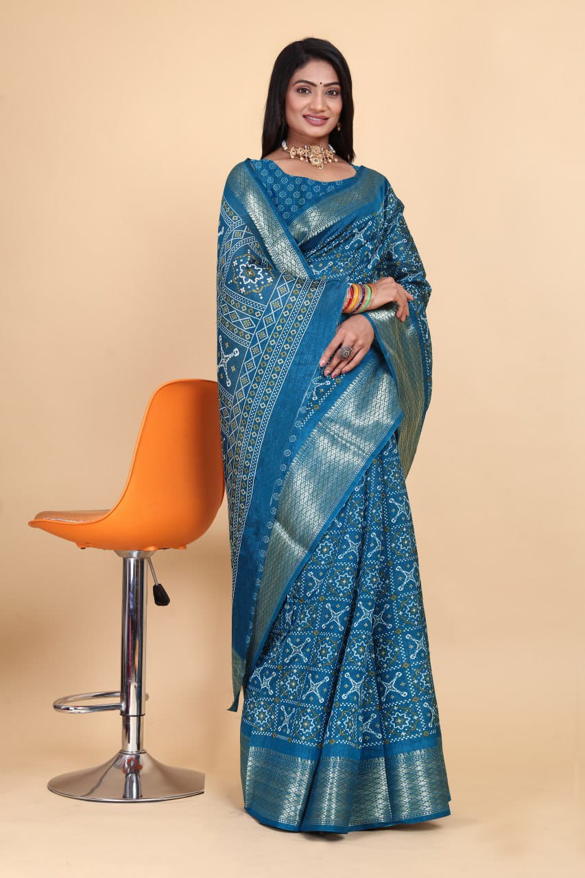 Designer Cotton Blend Saree (CB2) | Ivaara