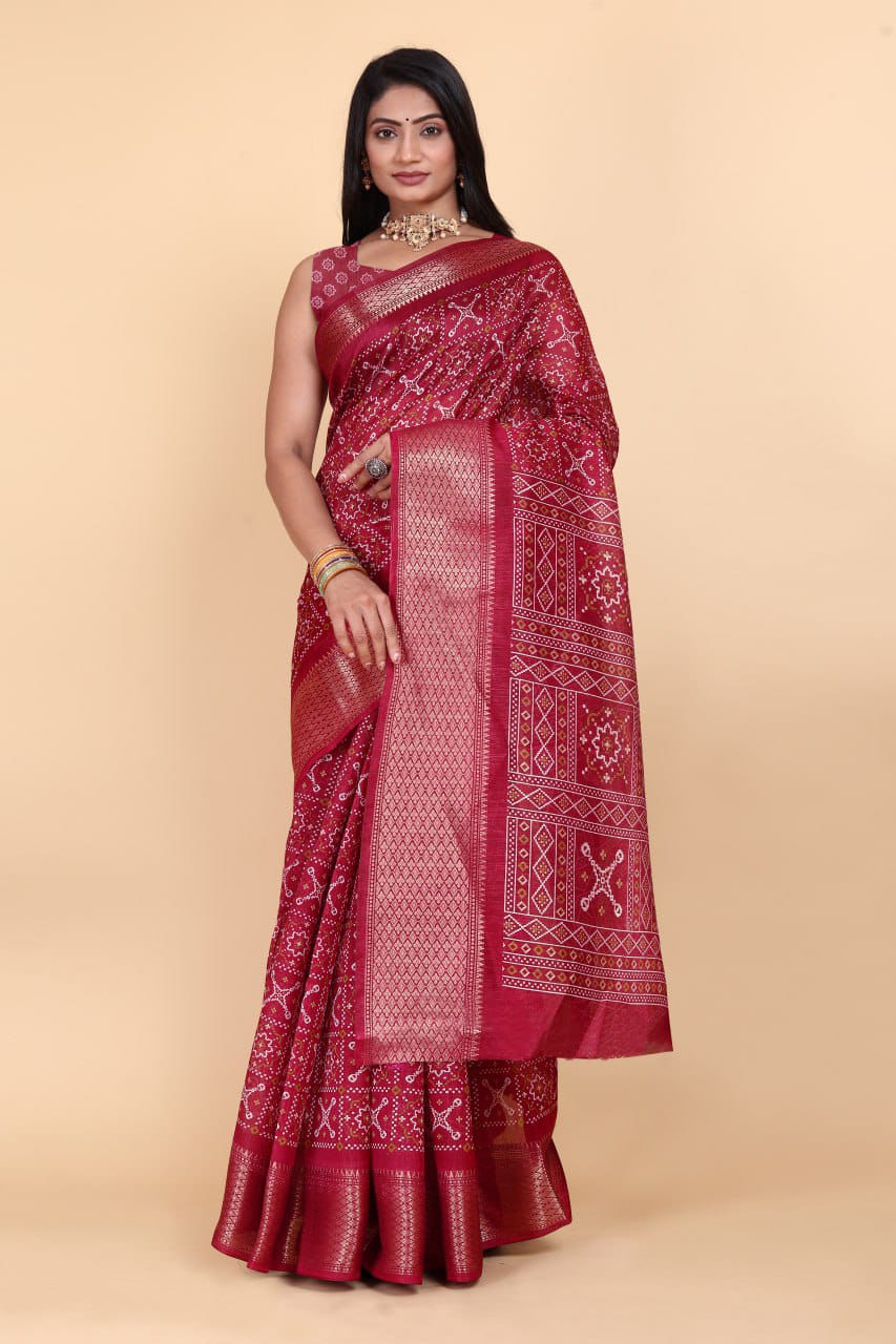 Designer Cotton Blend Saree (CB3) | Ivaara