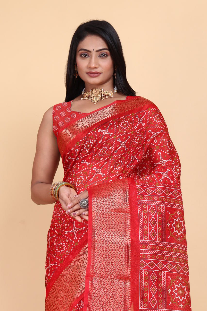 Designer Cotton Blend Saree (CB4) | Ivaara