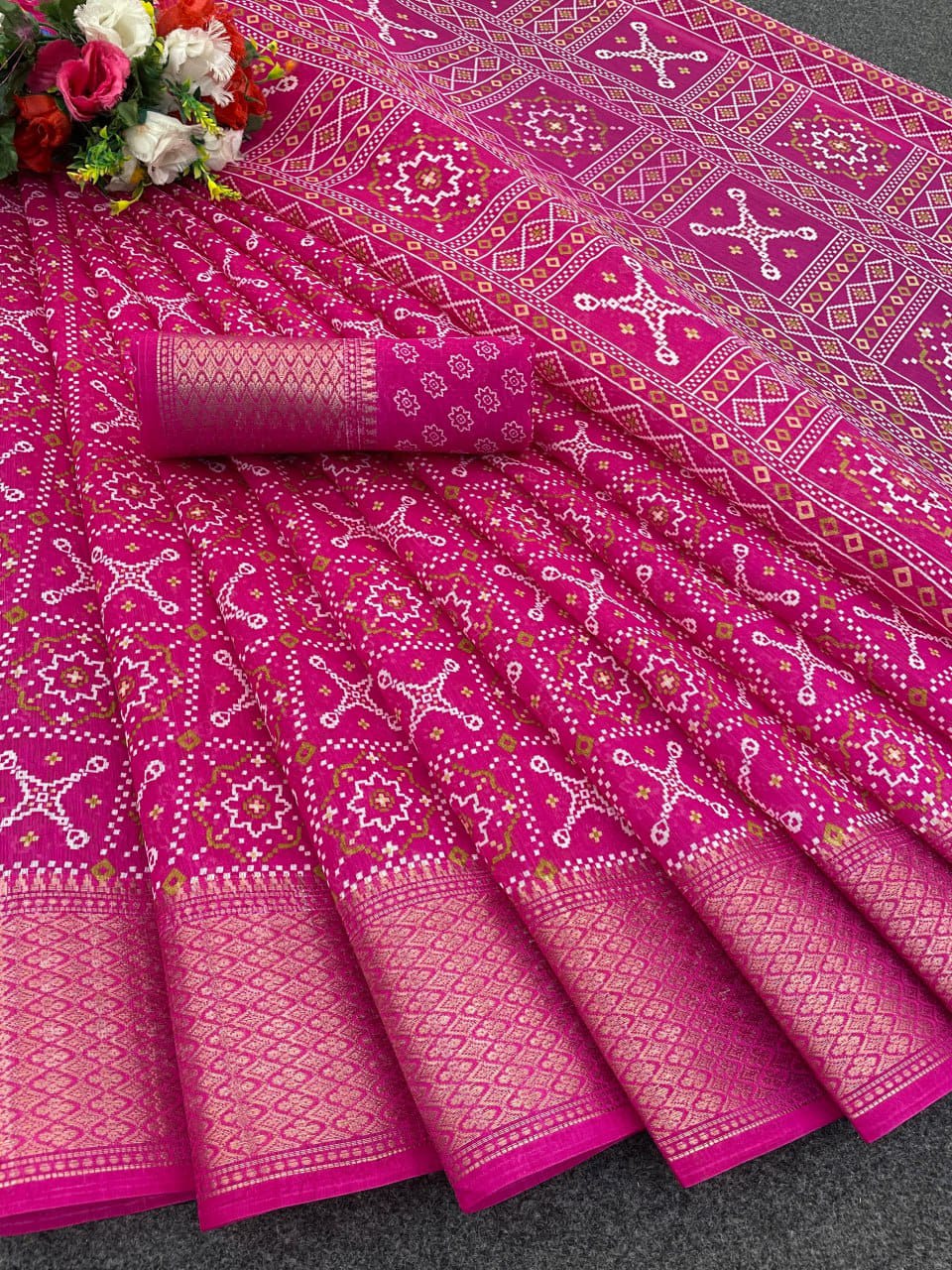 Designer Cotton Blend Saree (CB5) | Ivaara