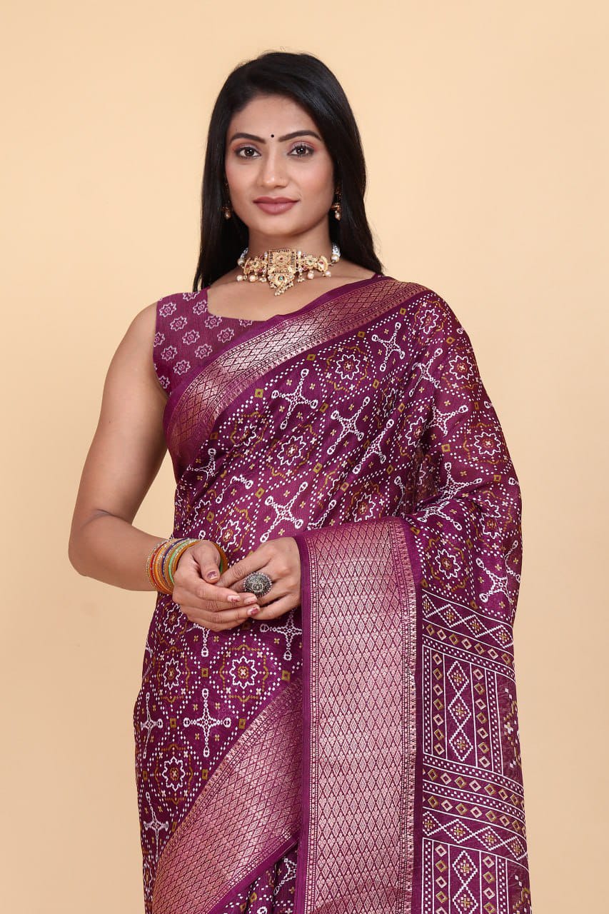 Designer Cotton Blend Saree (CB6) | Ivaara