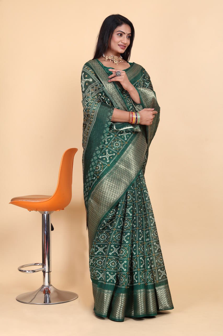 Designer Cotton Blend Saree (CB7) | Ivaara
