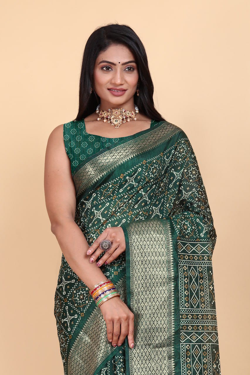 Designer Cotton Blend Saree (CB7) | Ivaara