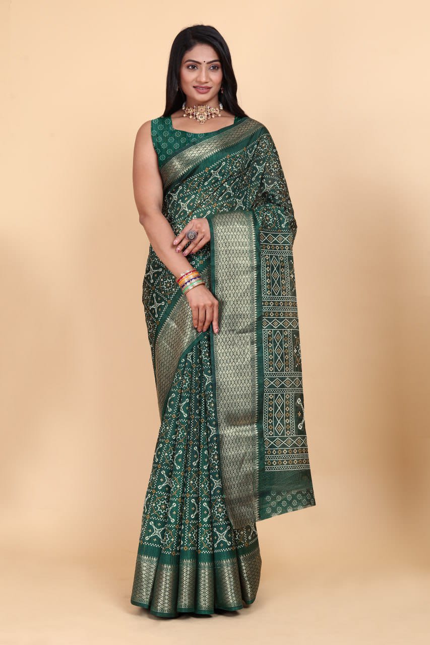 Designer Cotton Blend Saree (CB7) | Ivaara