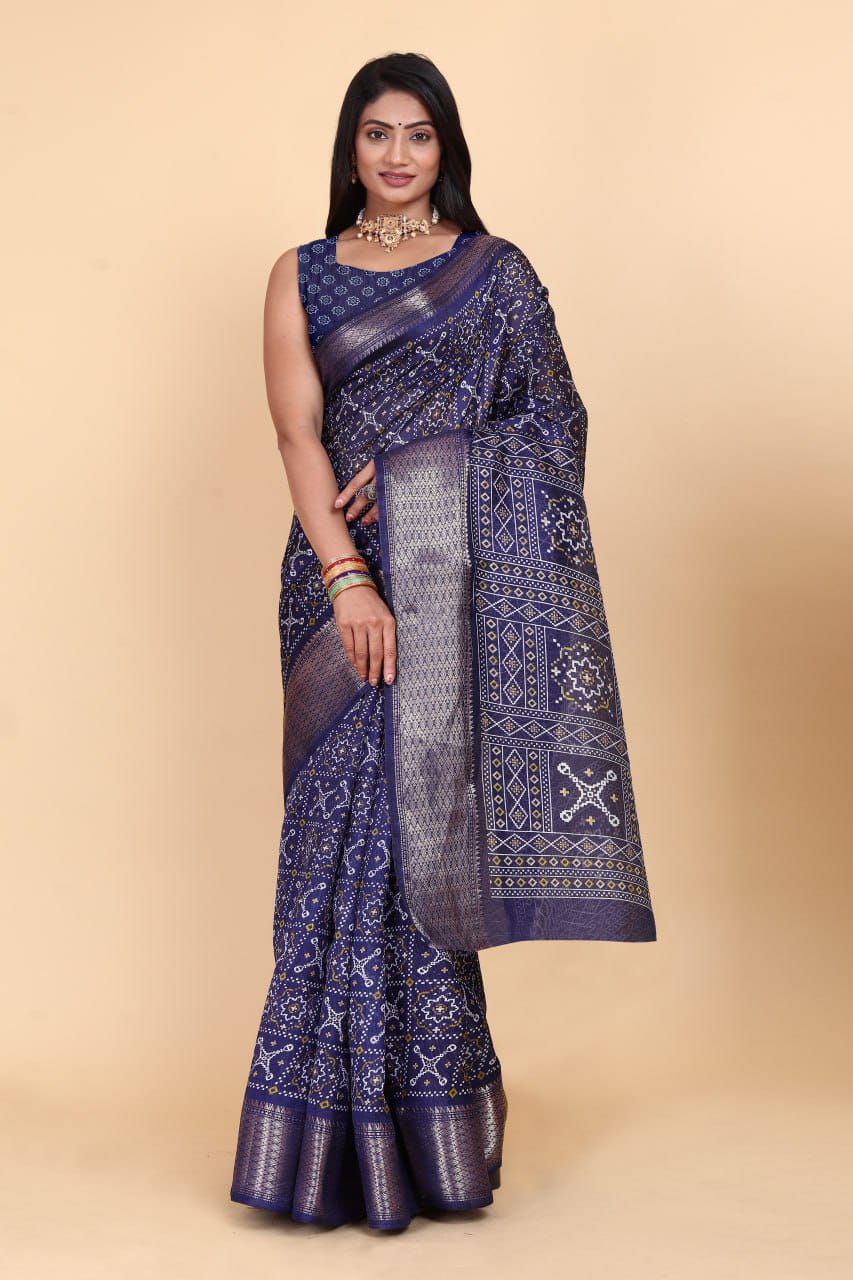 Designer Cotton Blend Saree (CB8) | Ivaara