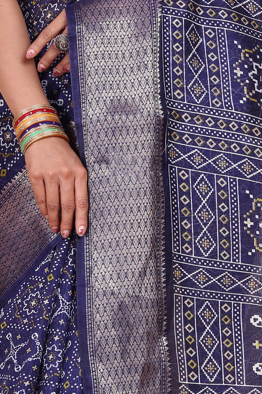Designer Cotton Blend Saree (CB8) | Ivaara