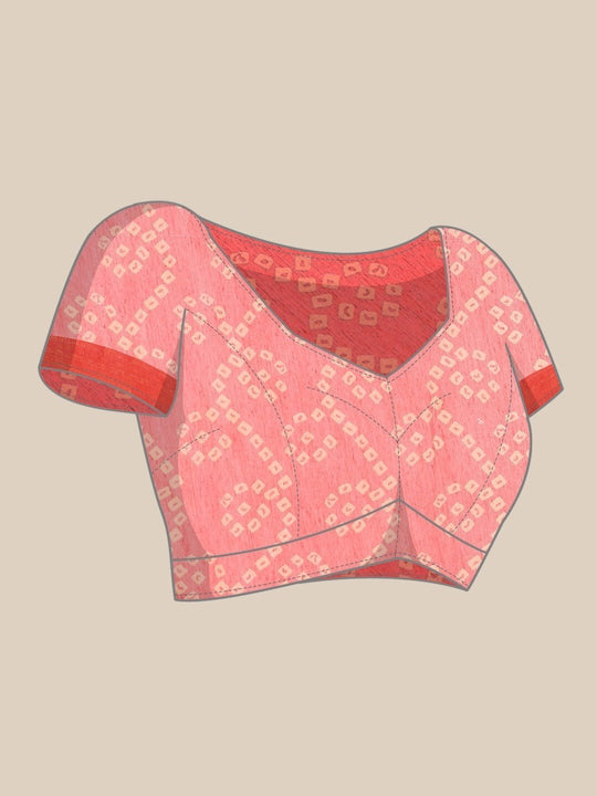 Zarina Bandhej Cotton Red Saree By Ivaara | Best Option For Gifting.