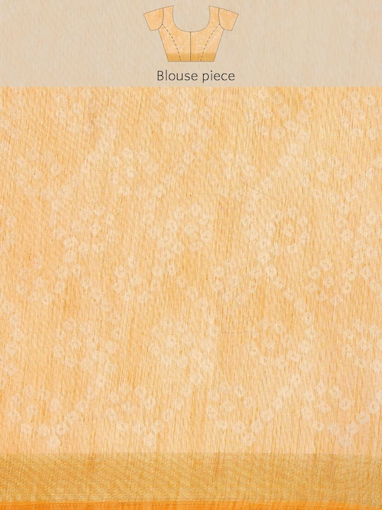 Zarina Bandhej Cotton Yellow Saree By Ivaara | Best Option For Gifting.