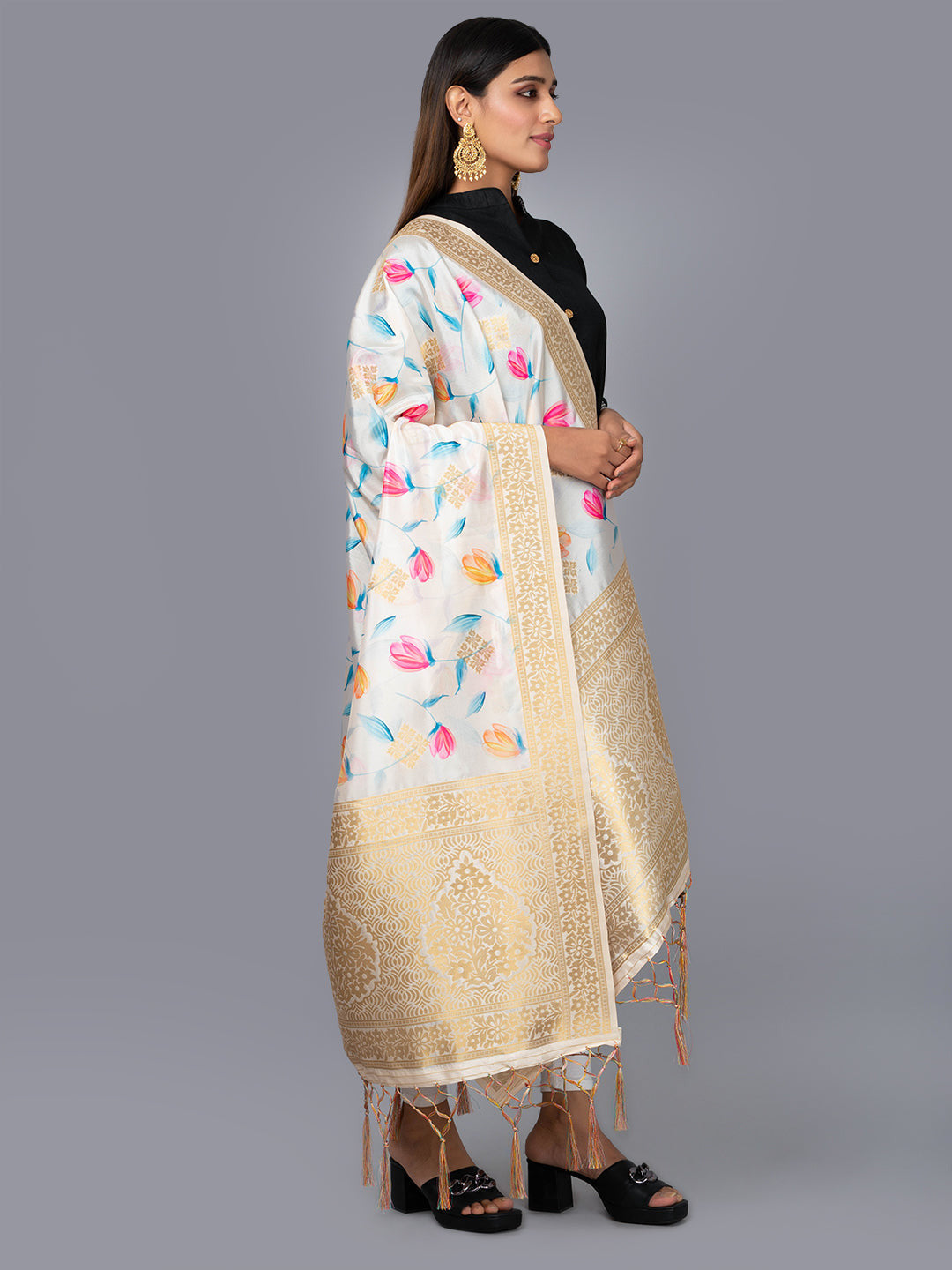 Banarasi Digital Printed Dupatta (BDP-20) | Ivaara.