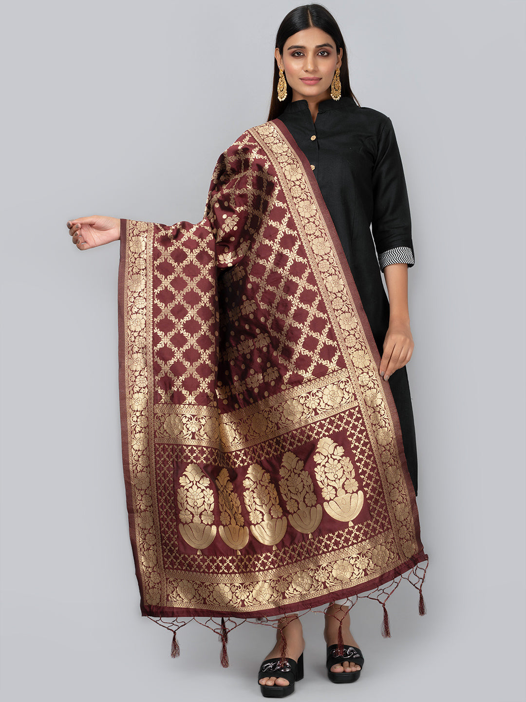 Banarasi Jacquard Weave Dupatta (BSD-19) | Ivaara.