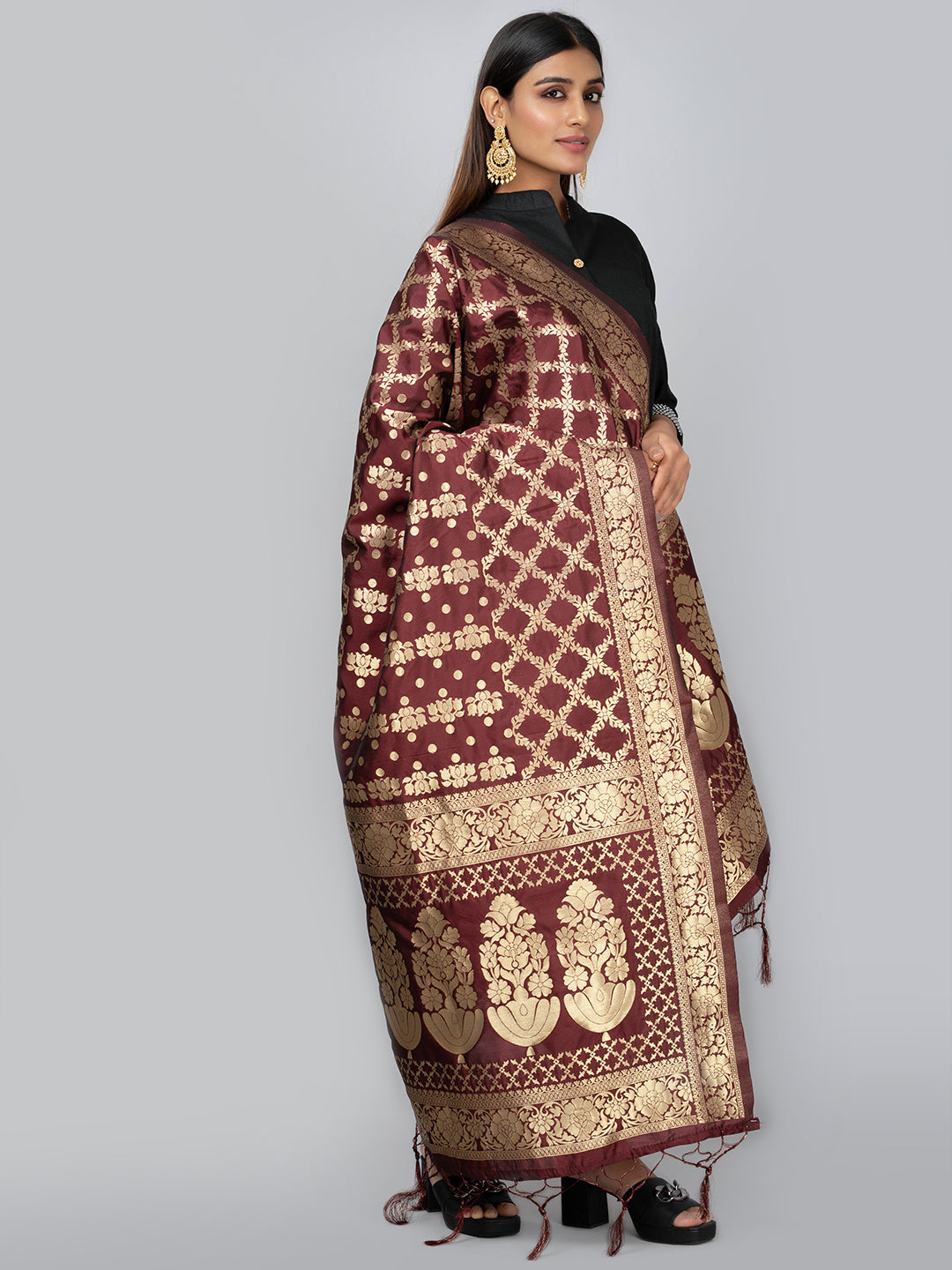 Banarasi Jacquard Weave Dupatta (BSD-19) | Ivaara.