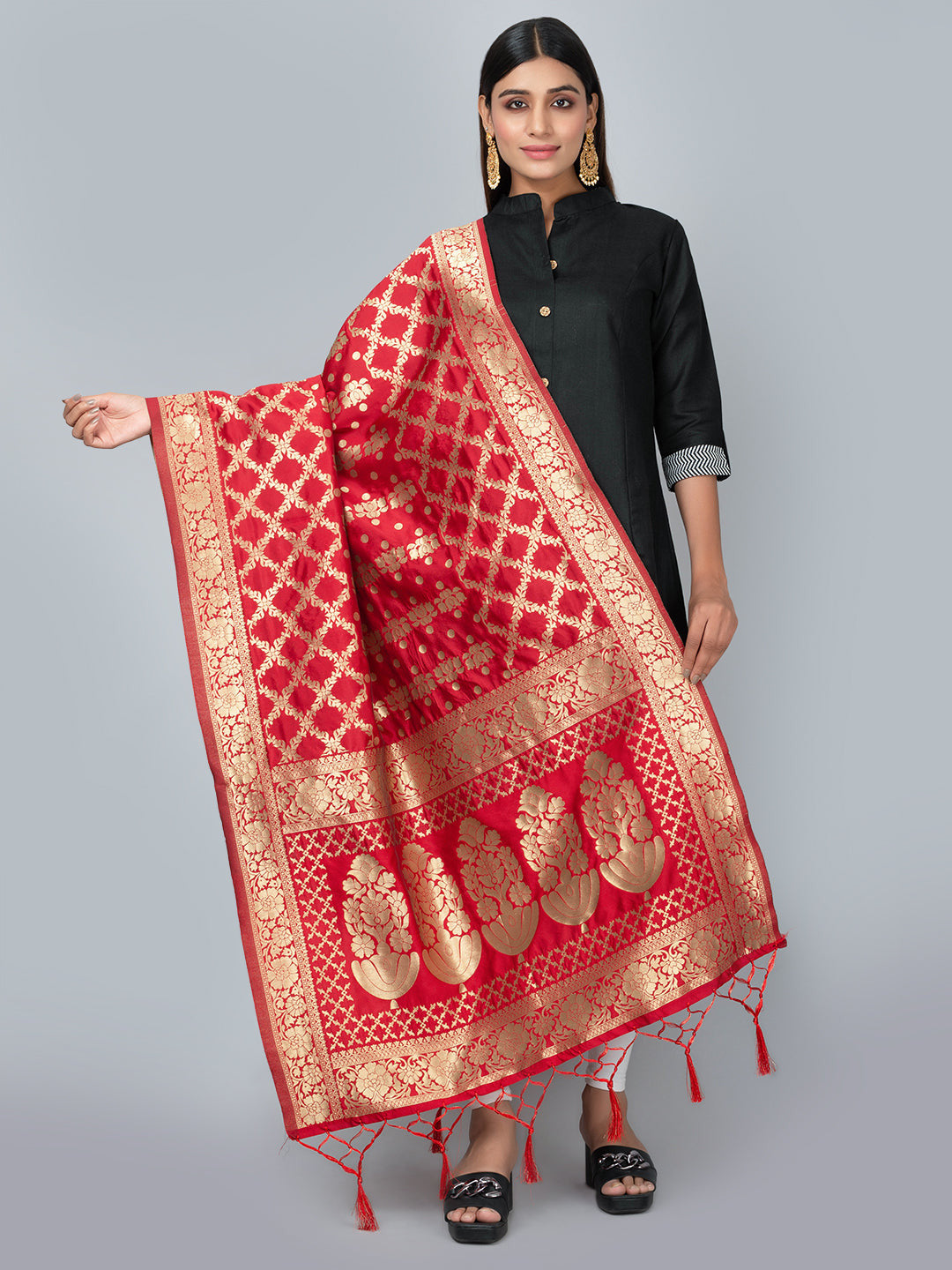 Banarasi Jacquard Weave Dupatta (BSD-1) | Ivaara.