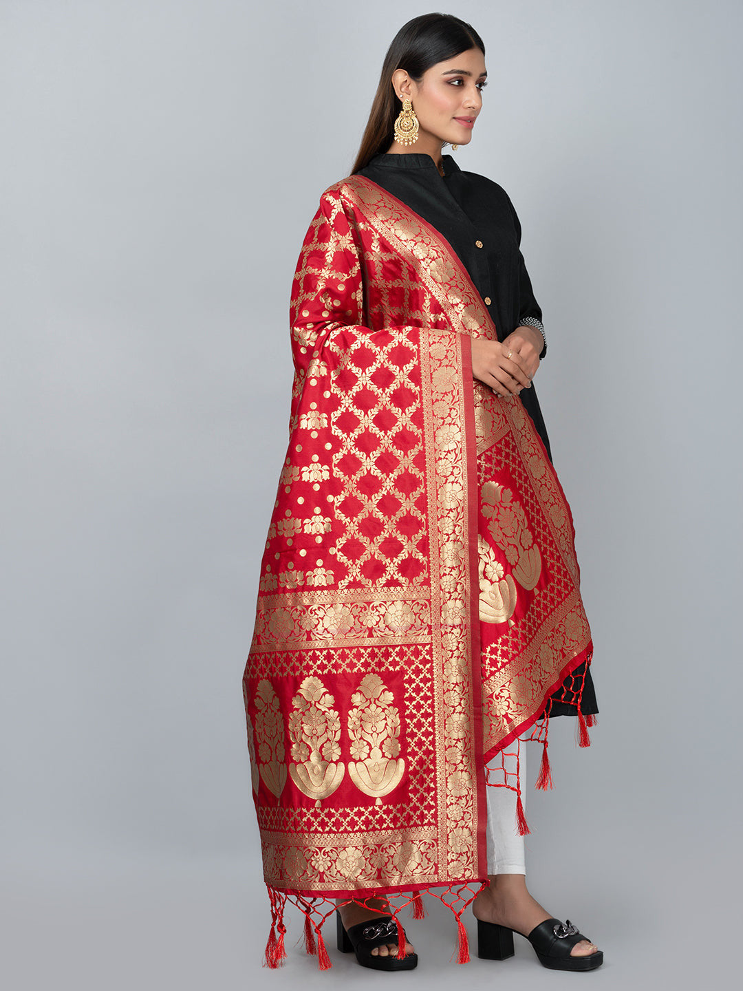 Banarasi Jacquard Weave Dupatta (BSD-1) | Ivaara.